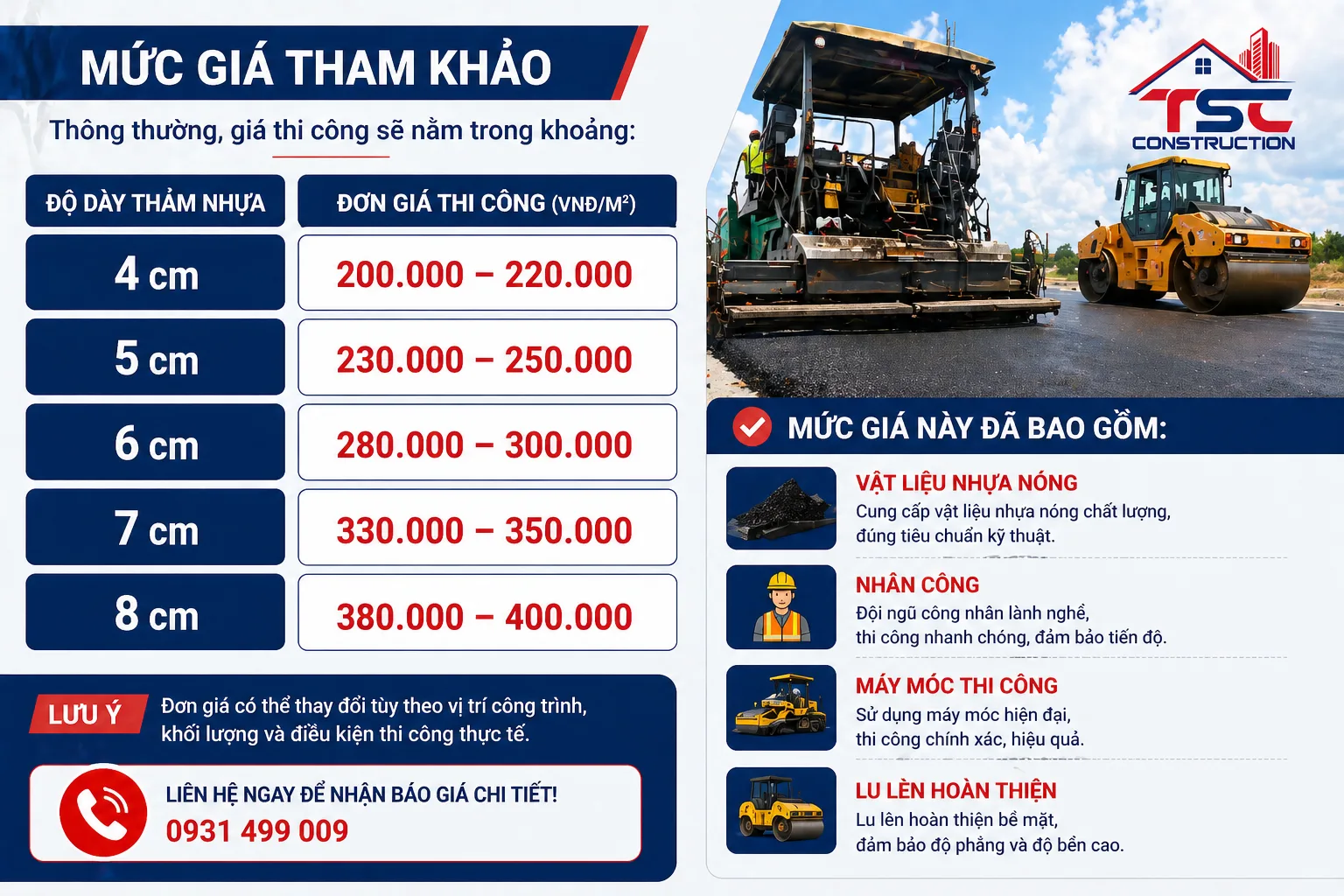 BÁO GIÁ BÊ TÔNG NHỰA NÓNG MỚI NHẤT 2026
