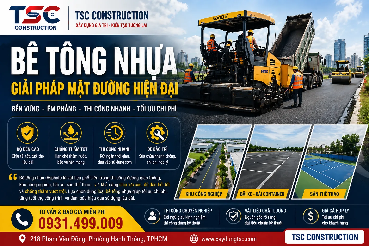 CÁC LOẠI BÊ TÔNG NHỰA PHỔ BIẾN HIỆN NAY