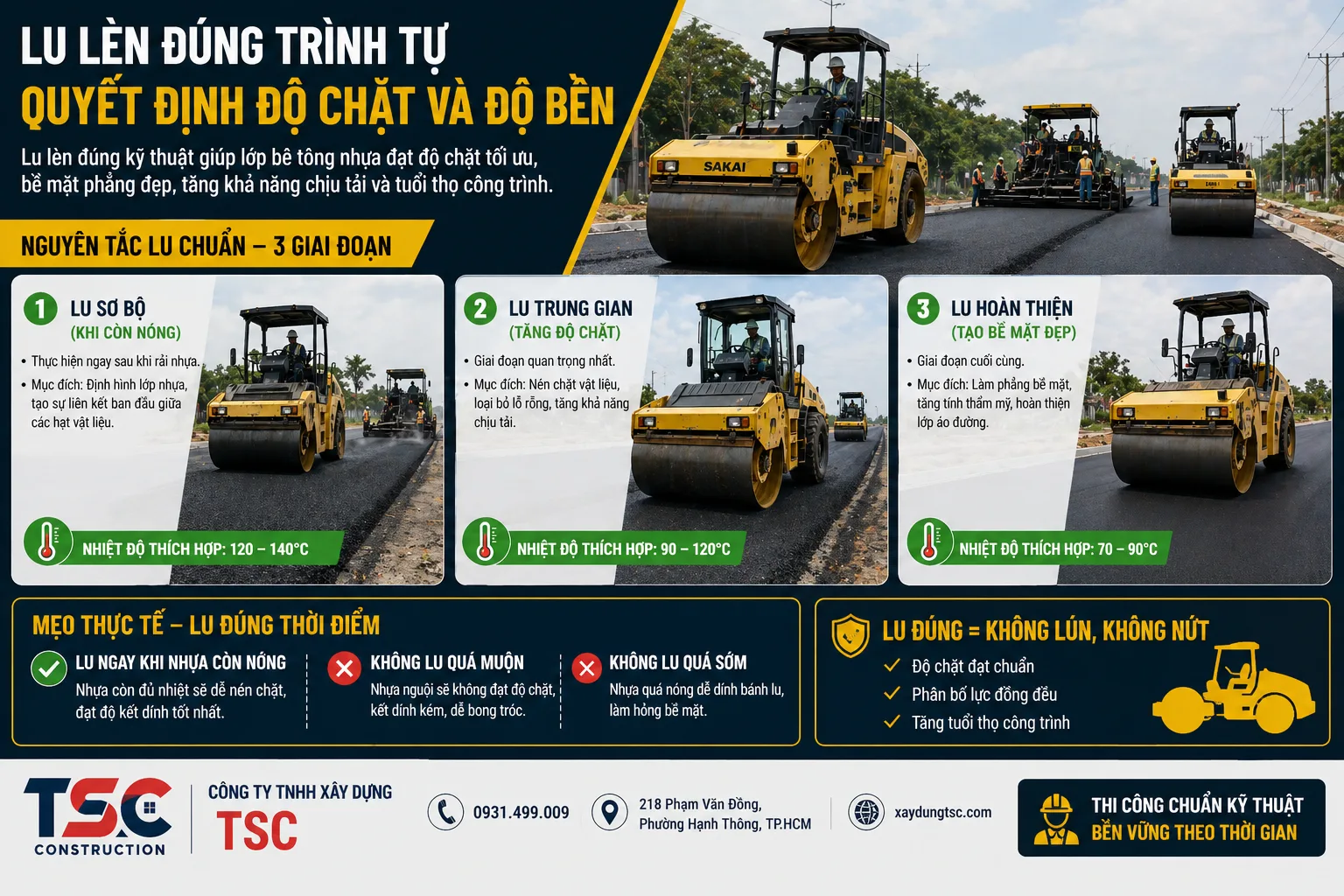 trình lu lèn bê tông nhưa