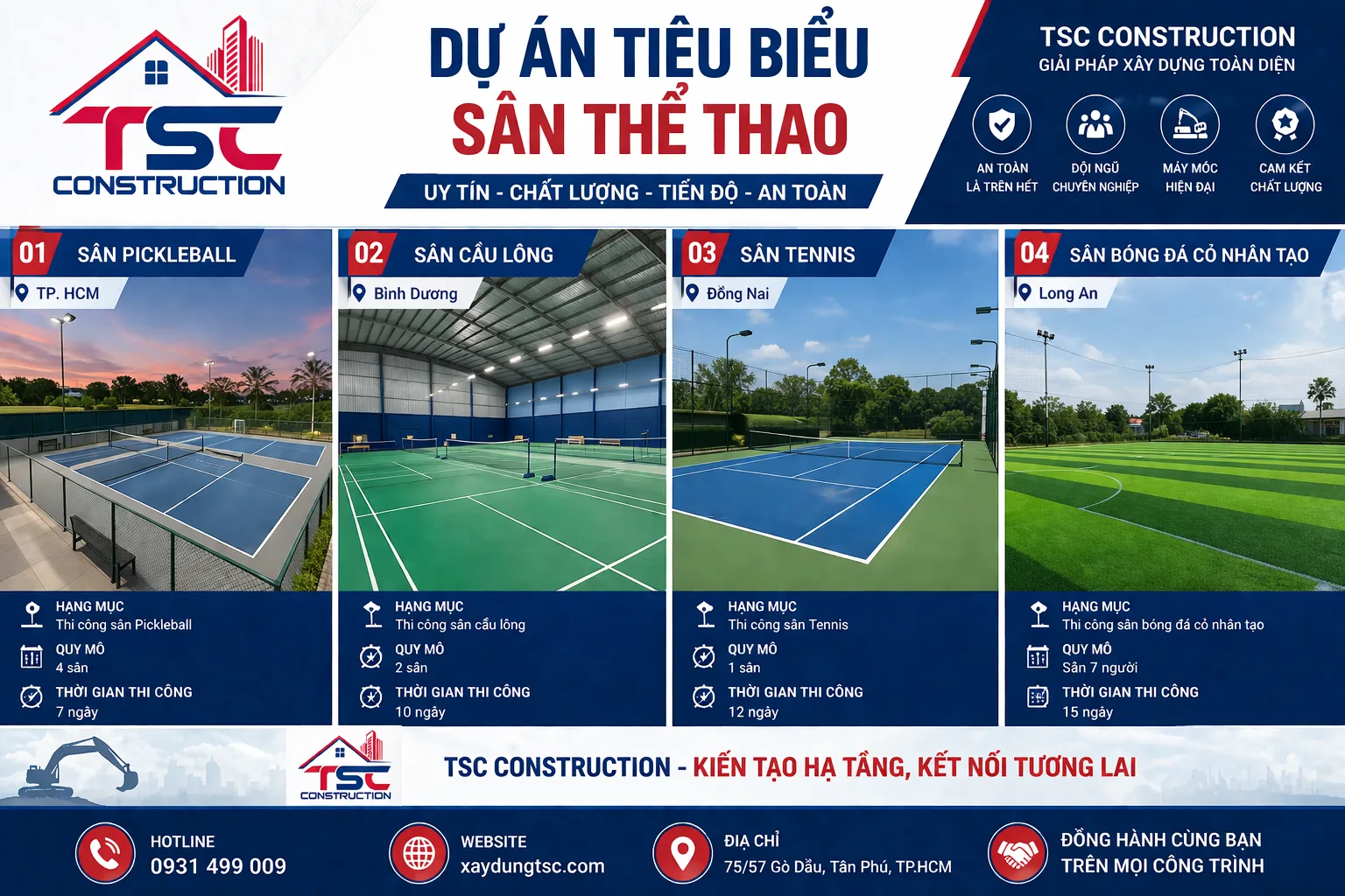 Dự án thi công sân thể thao