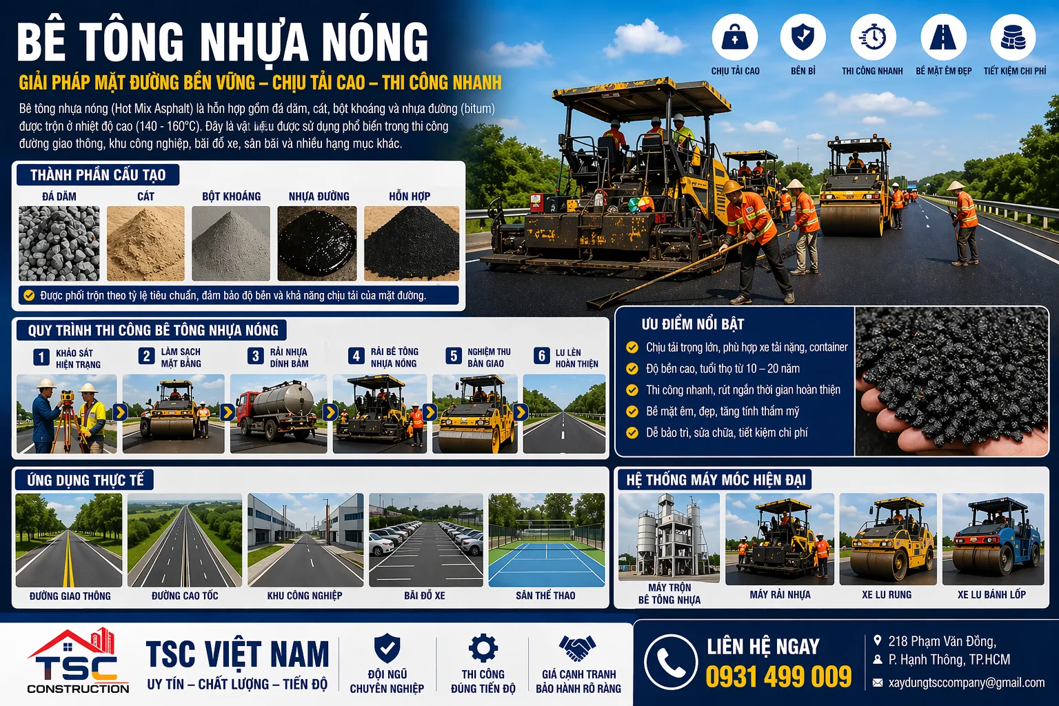 THI CÔNG BÊ TÔNG NHỰA NÓNG (ASPHALT) – QUY TRÌNH CHUẨN, BÁO GIÁ MỚI NHẤT & GIẢI PHÁP TỐI ƯU