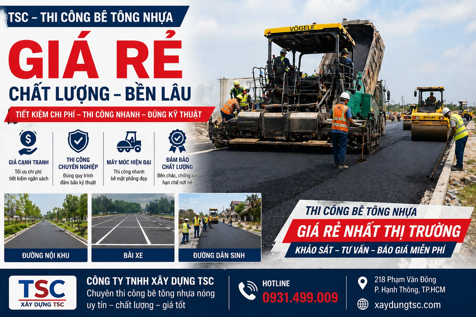 THI CÔNG THẢM BÊ TÔNG NHỰA NÓNG GIÁ RẺ – QUY TRÌNH CHUẨN, BỀN LÂU