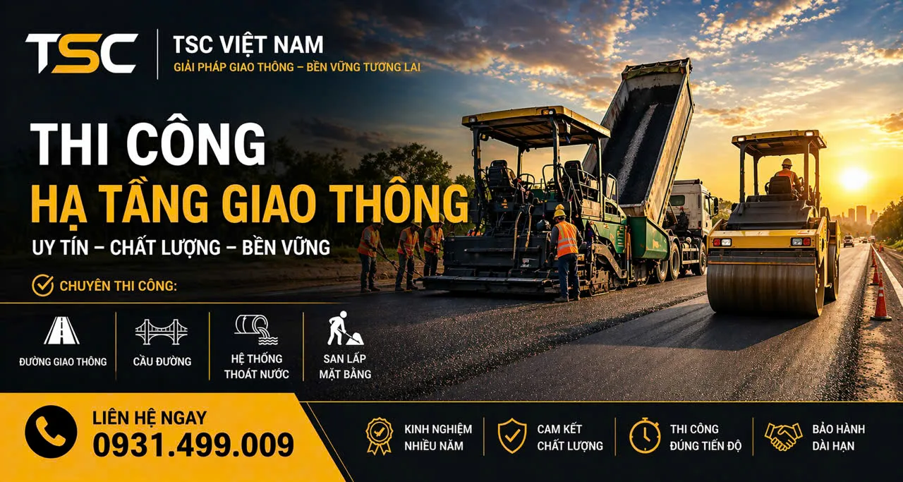 Thi công hạ tầng giao thông