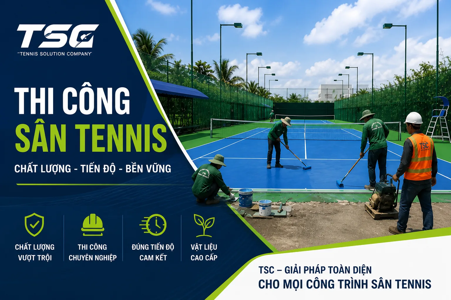 THI CÔNG SÂN TENNIS CHUYÊN NGHIỆP: QUY TRÌNH CHUẨN QUỐC TẾ & BẢNG GIÁ 2026