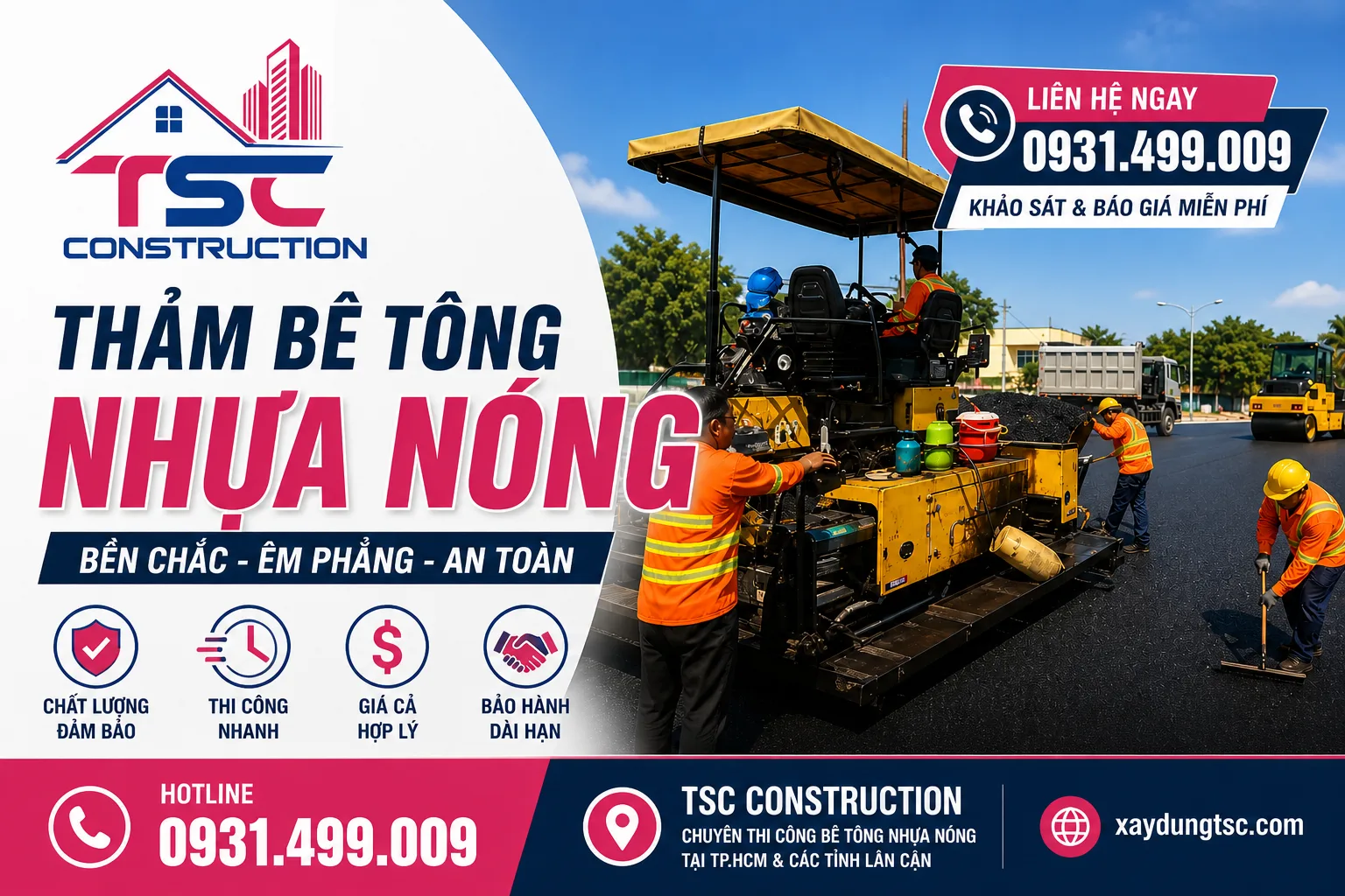 Thi công thảm bê tông nhựa nóng TPHCM