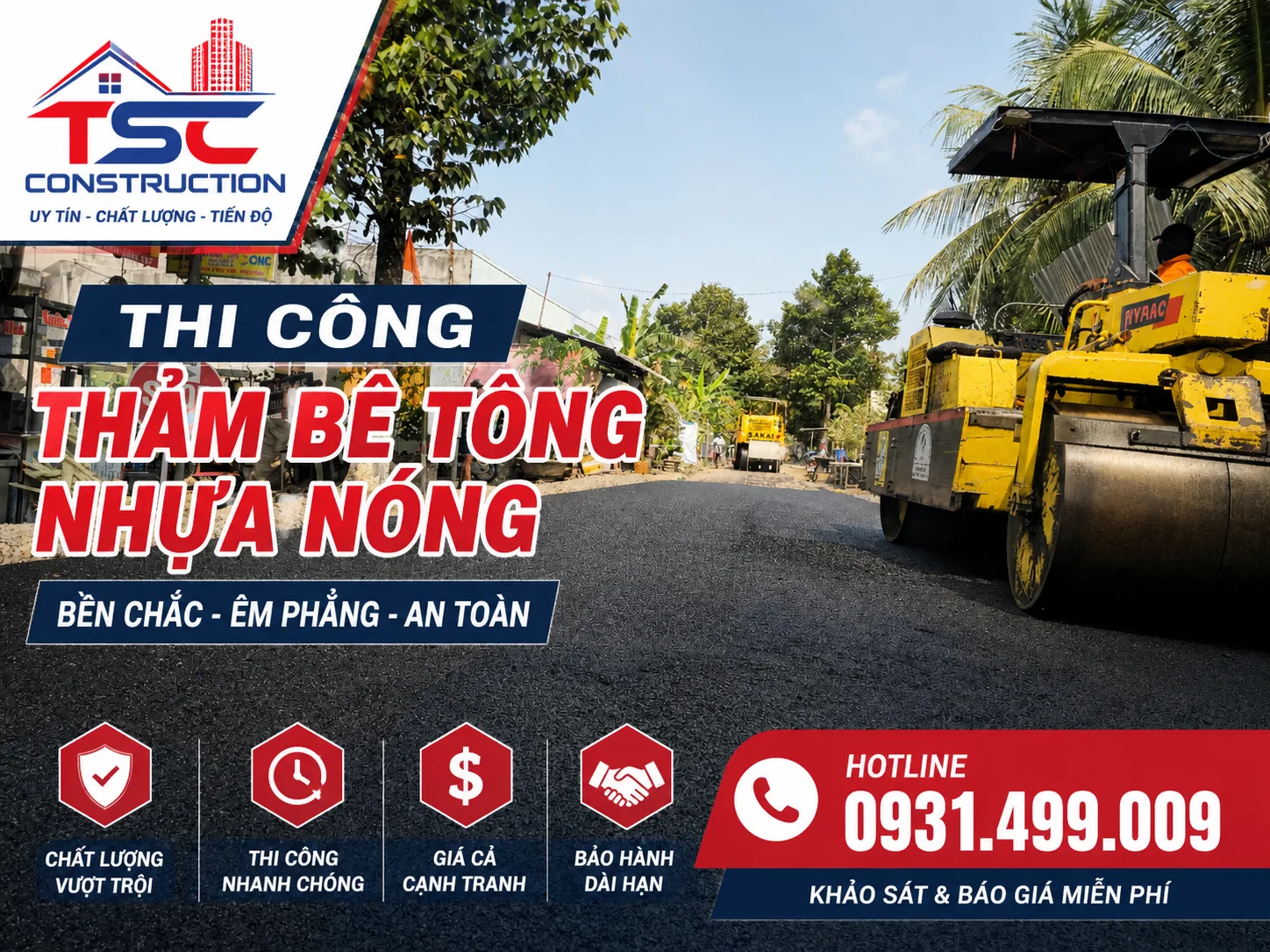 Thi công thảm bê tông nhựa nóng TPHCM